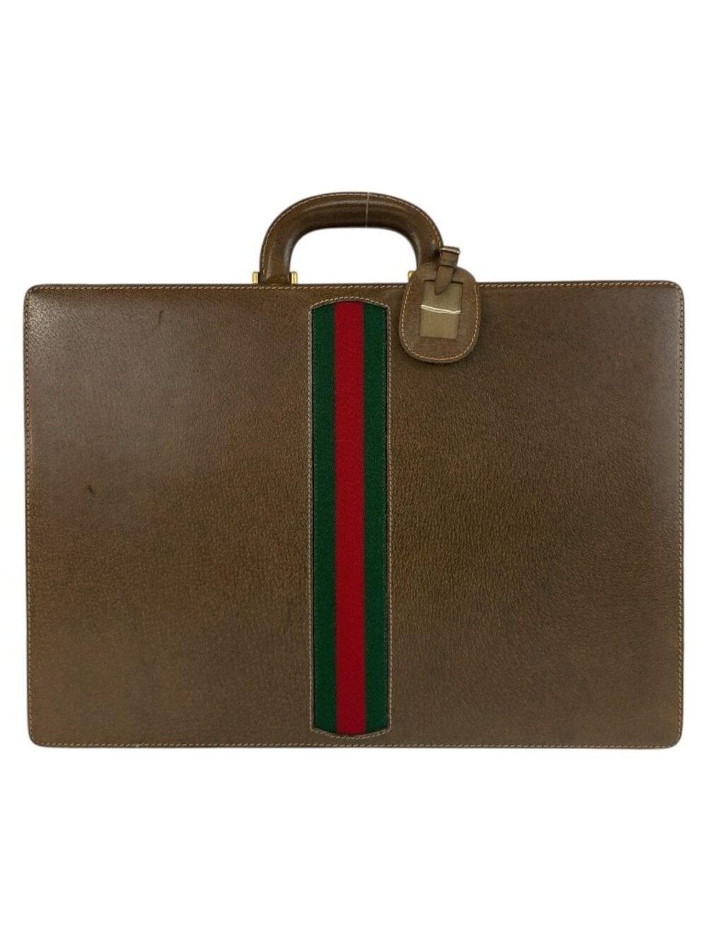 Gucci Vintage Sherry Line Brown Leather 20 Briefcase Attache Case